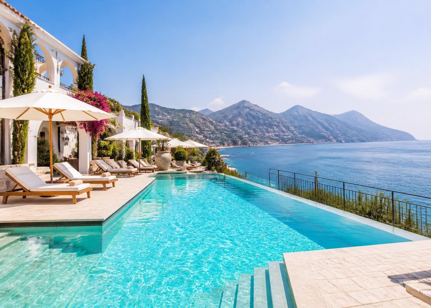 Seaside resort with infinity pool
